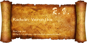 Radván Veronika névjegykártya